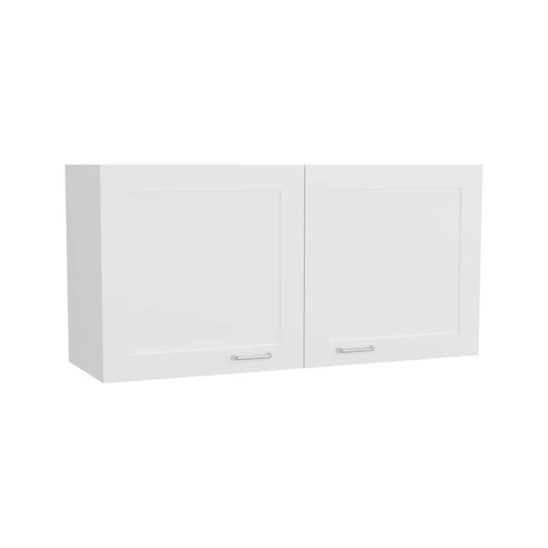 Modern Style Wall Cabinet, 2 Doors with durable materials, White,Easy Assembly