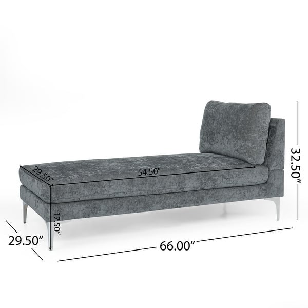 dimension image slide 1 of 3, Beamon Contemporary Fabric Chaise Lounge by Christopher Knight Home - 69.00" L x 29.00" W x 30.00" H