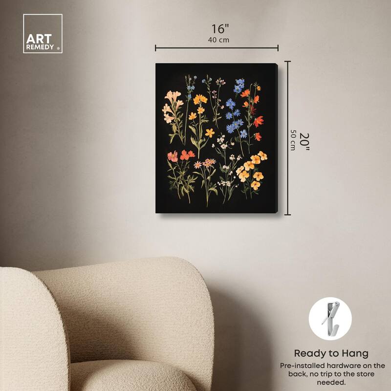 Darkling Daisies II Canvas by Art Remedy, Gallery Wrapped