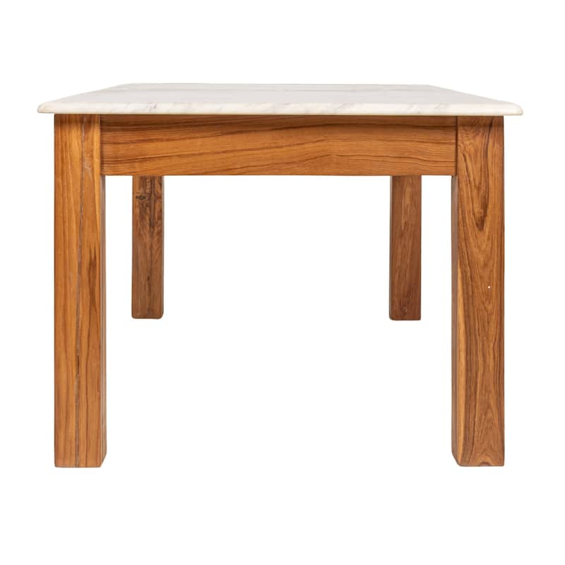 Elliot Teak and Marble Coffee Table