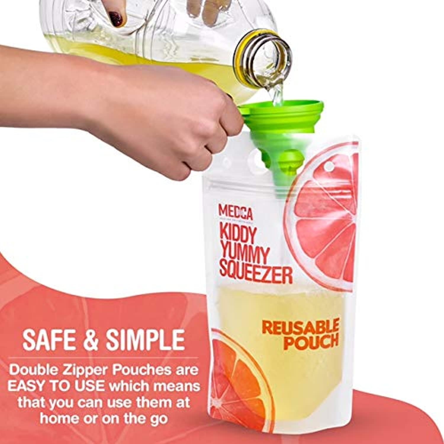 Reusable Drink Pouches 201 Piece Set Clear Drink Bags 100