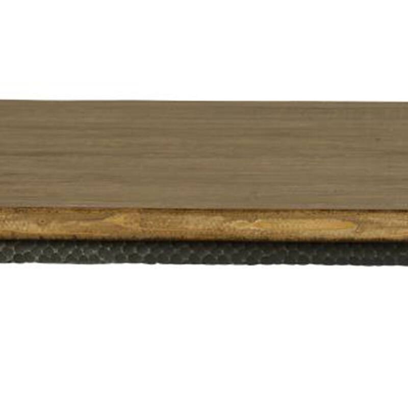 Lemy Dining Table, 72 Inch Rectangular Brown Top, Black Metal Frame