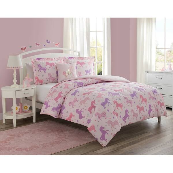 slide 2 of 6, ALEX + BELLA Unicorn Starlight Soft Microfiber Comforter Bedding Set