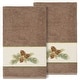 preview thumbnail 11 of 17, Authentic Hotel and Spa 100% Turkish Cotton Pierre 2PC Embellished Bath Towel Set Latte