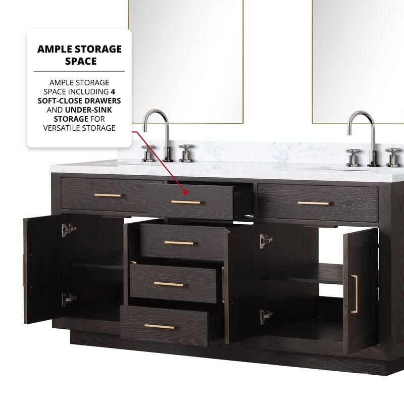 Lexora Abbey Bath Vanity and Carrara Marble Top