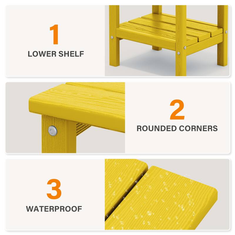 Outdoor HDPE Classic Double-Layer Adirondack Side Table