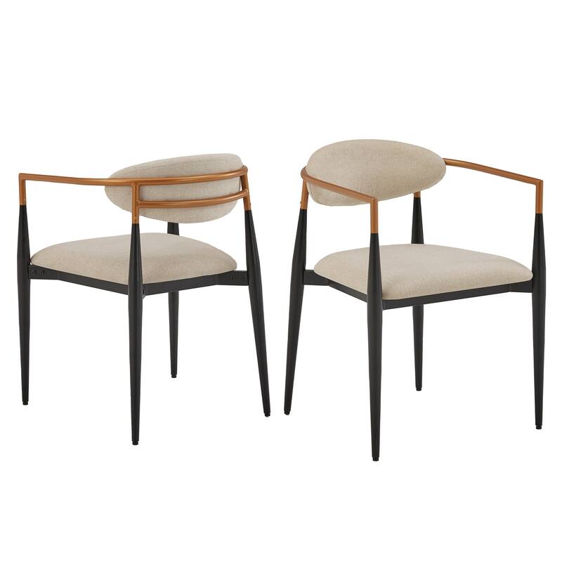Decatur Mid-century Dining Chair with Two-tone Amber Dust & Black Finish (Set of 2) by iNSPIRE Q Modern - Beige