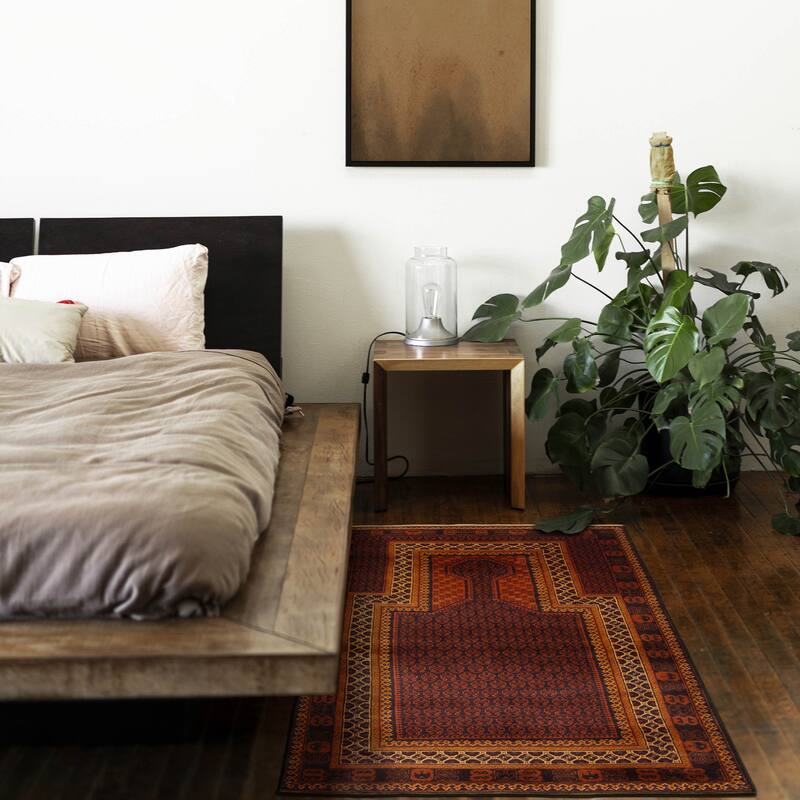 Teimani Burgundy Rug 3'0" x 5'5" - 3'0 x 5'5