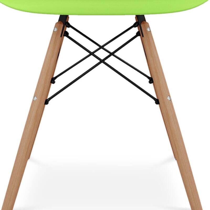 Blue And Natural Heavy Duty Plastic And Solid Wood Dining Arm Chair