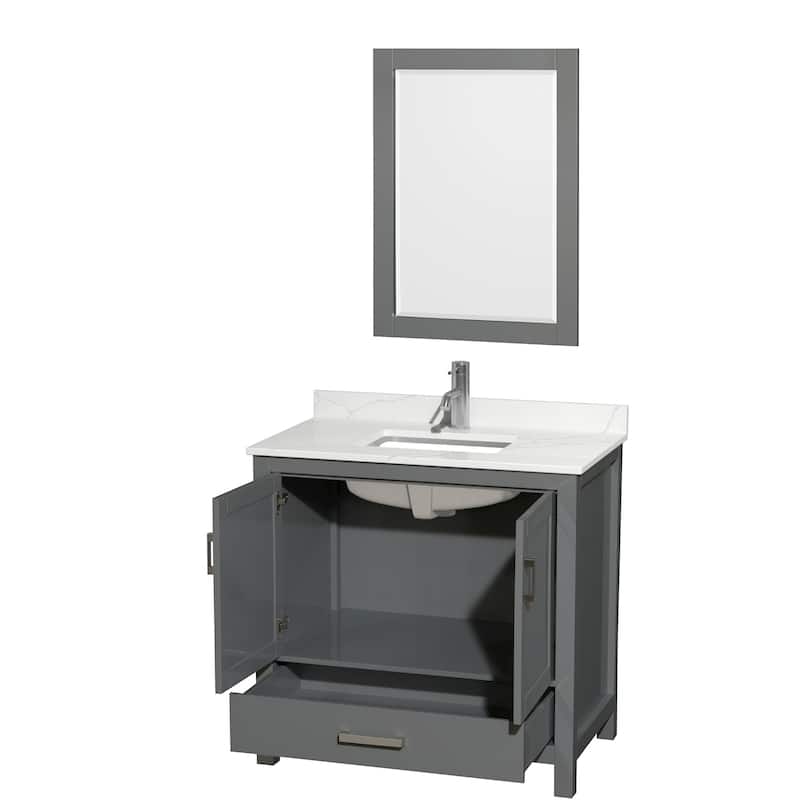 Wyndham Collection WCS141436S-QTZ-UNSM24 Sheffield 36" Free Standing