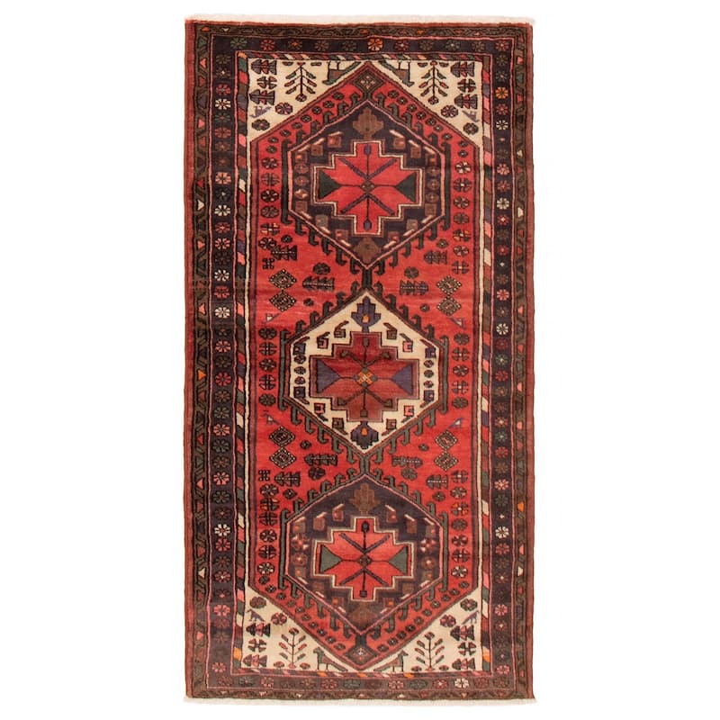 ECARPETGALLERY Hand-knotted Andelz Red Wool Rug - 3'3 x 6'4 - Red - 3'3 x 6'4