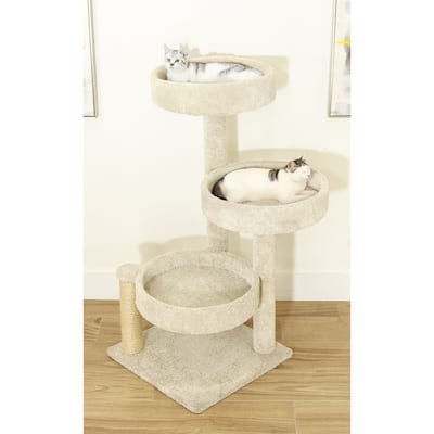 XXL Heavy Duty Cat Tree Tower with Wide Deep Perches and Thick Sisal Rope Posts for Large Breeds and Multiple Cats