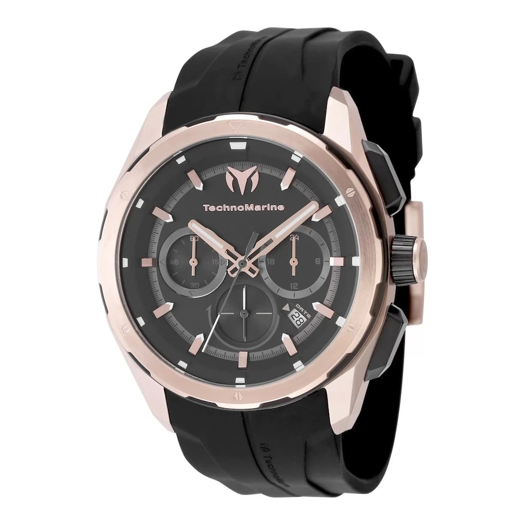 Technomarine Men's TM-318102 OCEAN Quartz Chronograph Black Dial Watch