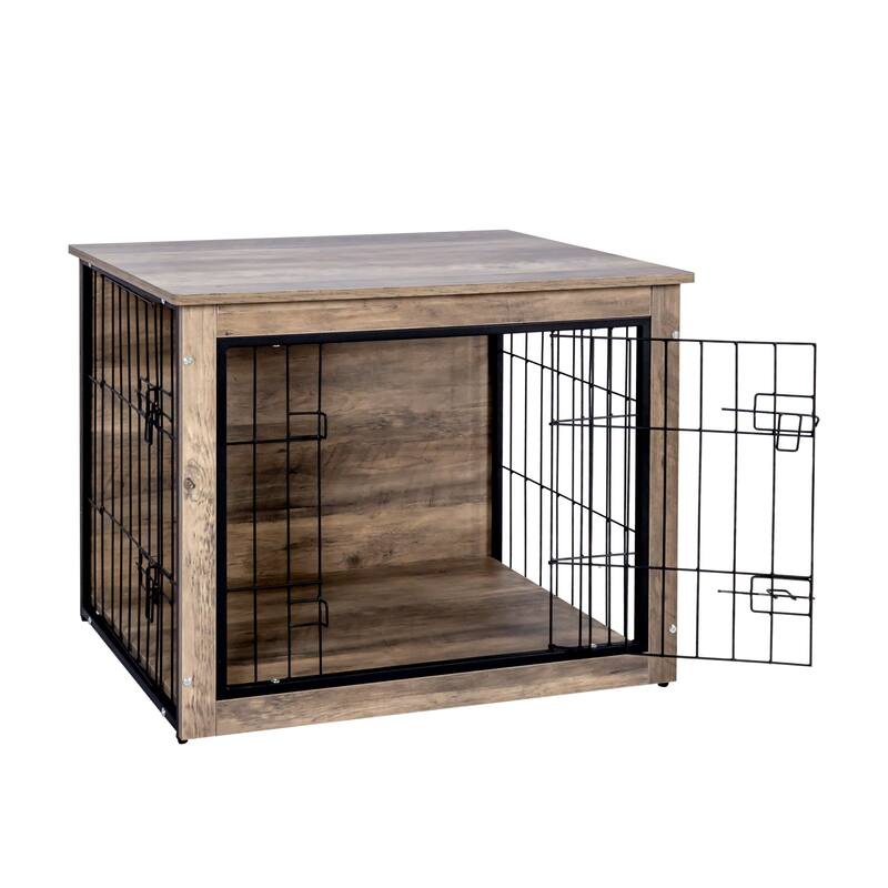 Dog Crate Furniture , Medium Wooden Dog Crate with Double Doors,Dog Furniture,Indoor Dog Kennel,Medium