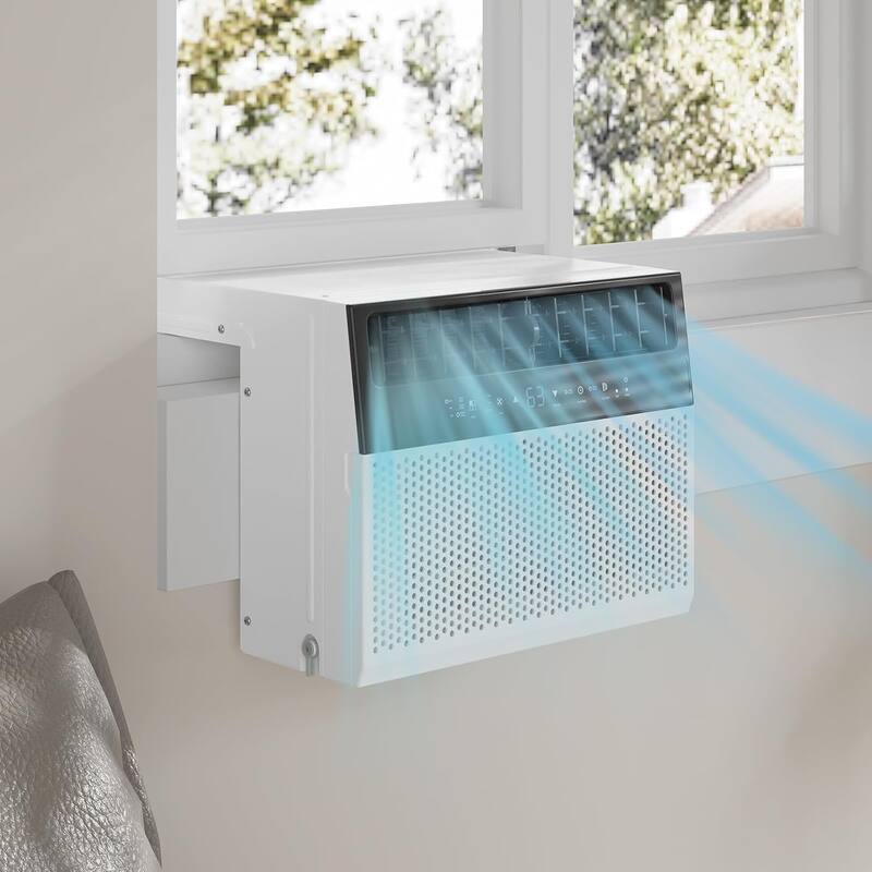 8000 BTU Window Air Conditioner, Fast Cooling to 370 Sq Ft, with Remote & App Control - White