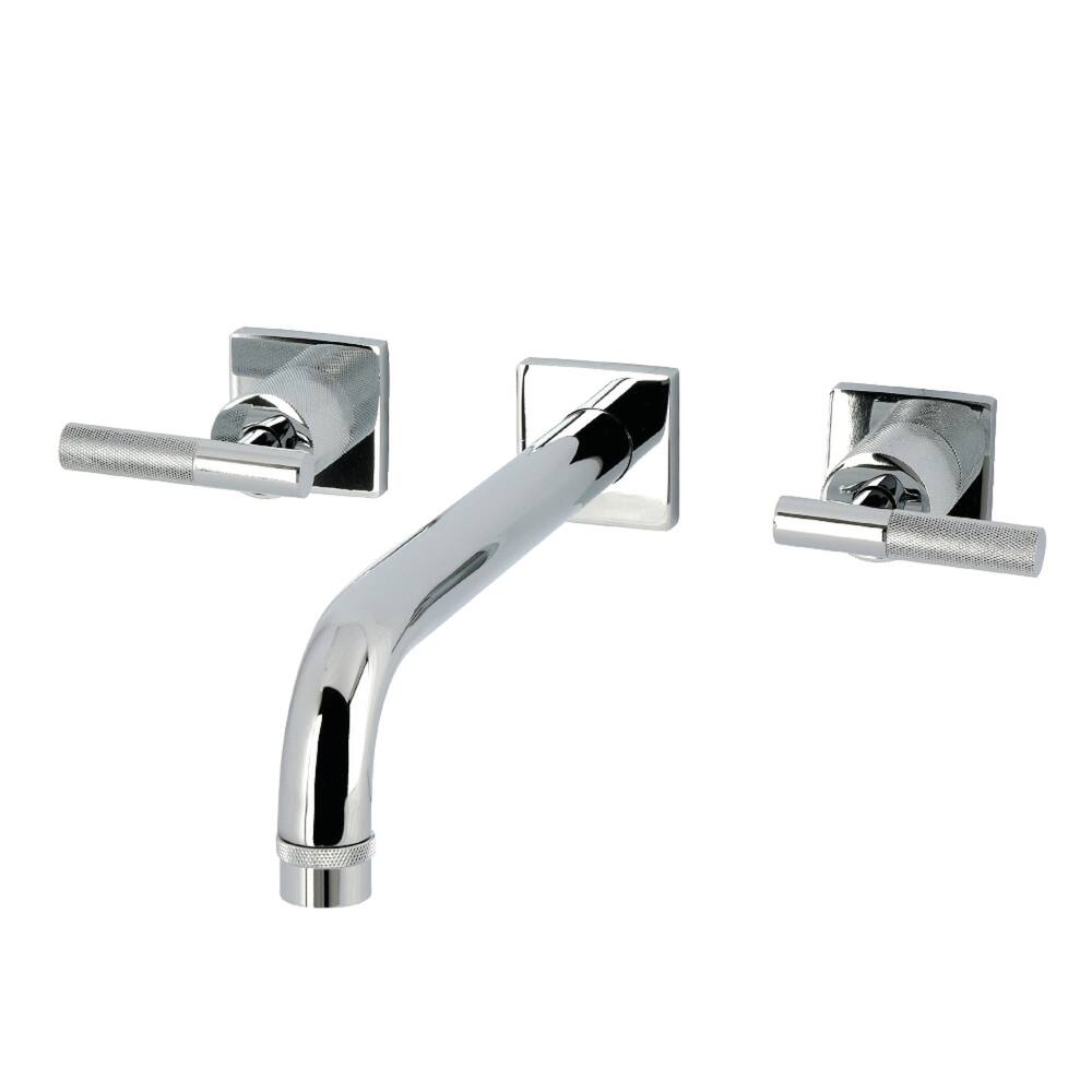 Kingston Brass Convergent Two-Handle Wall Mount Roman Tub Faucet with Knurled Handle