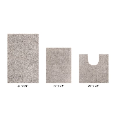 Better Trends Bath Rug Set 100% Micro Polyester Tufted Anti-Skid Latex Backing Bathroom Rugs for Shower, Sink Mats Micro Plush