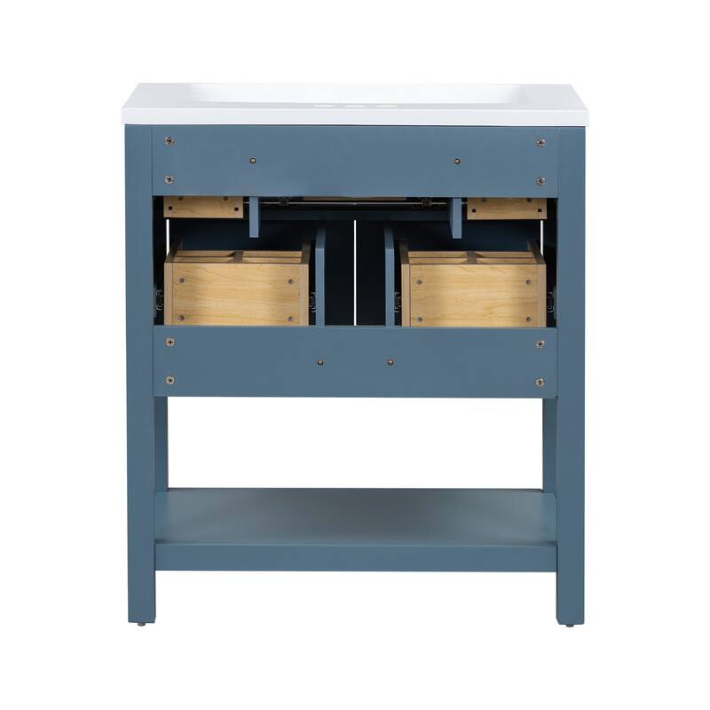 Free Standing Single Vanity Set with 5 Drawers