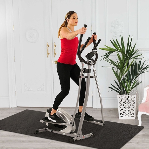Elliptical Machine Cardio Machine Stair Stepper 8 Level Resistance and Digital Monitor w/Exercise Equipment Mat. Opens flyout.
