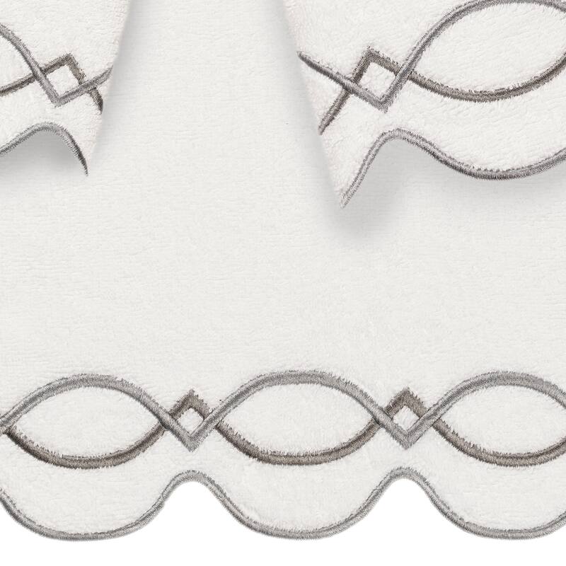 Authentic Hotel and Spa 100% Turkish Cotton DIAMOND CHAIN Scallop Embellished Towel Collection