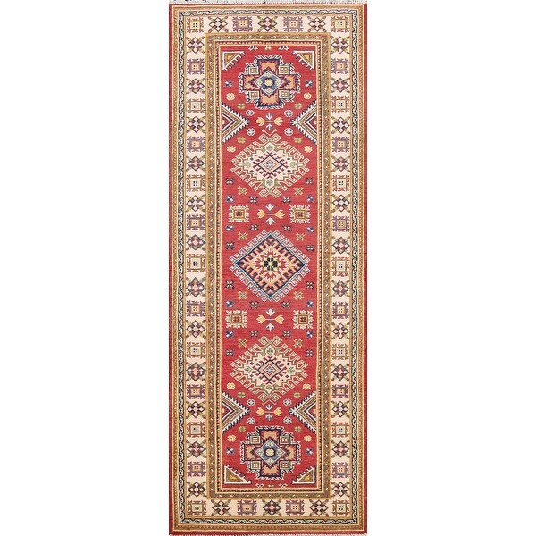 ECARPETGALLERY Hand-knotted Tajik Caucasian Dark Red Wool ...