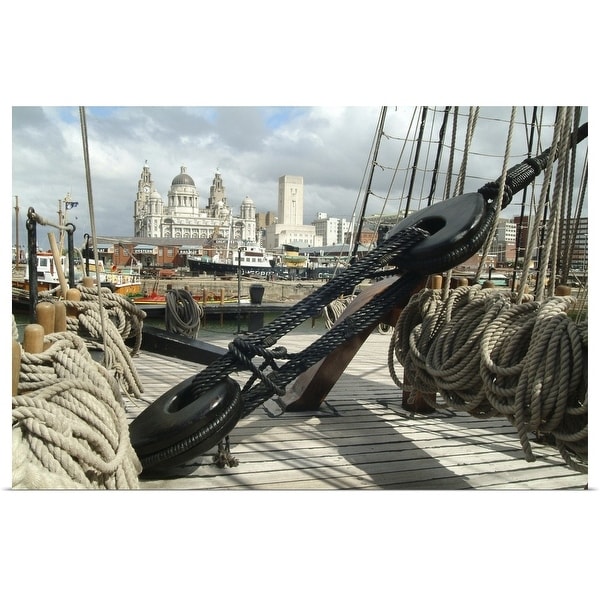"The ropes of a ship at the Mersey River Festival in Liverpool, England, UK" Poster Print
