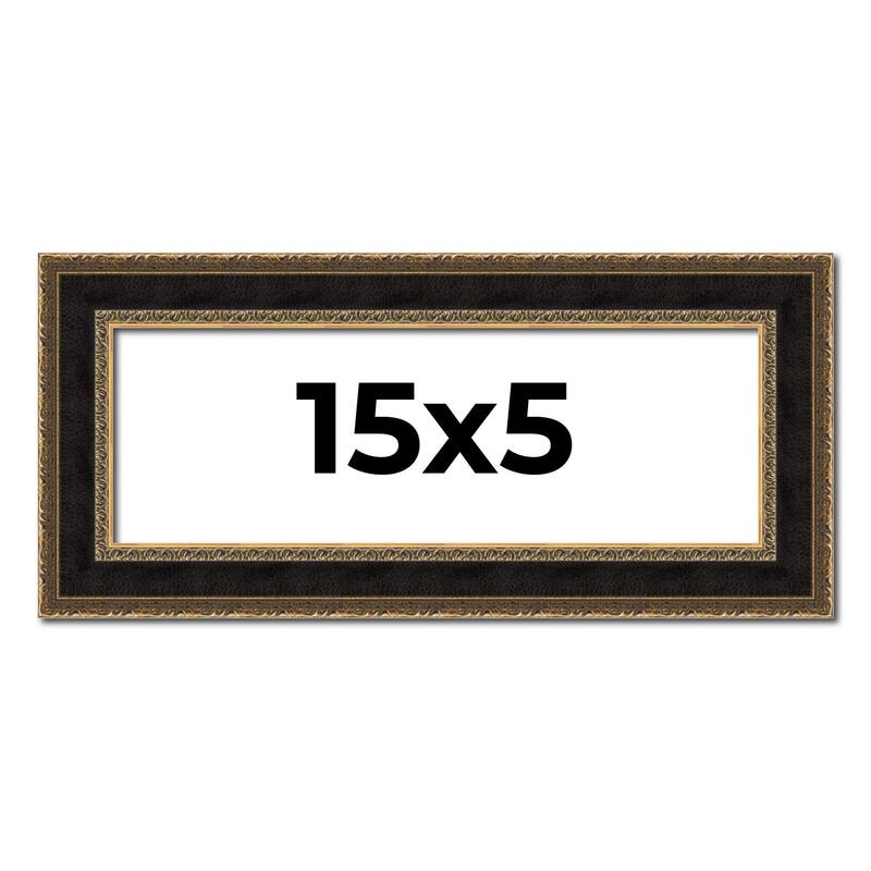 15x5 Frame Gold Antique Vintage Sold Wood Picture Frame | 1.75 Inch