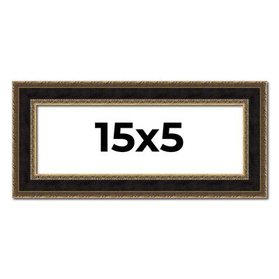 15x5 Frame Gold Antique Vintage Sold Wood Picture Frame | 1.75 Inch