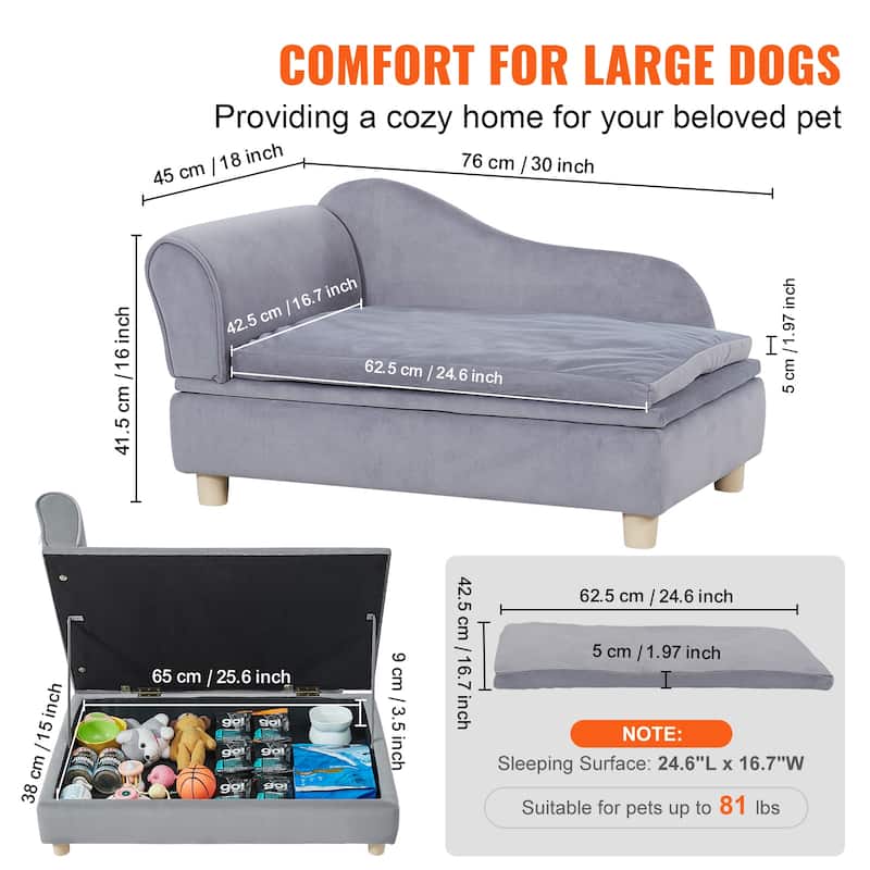 Pet Sofa Soft Velvety Dog Sofa Bed Cat Sofa