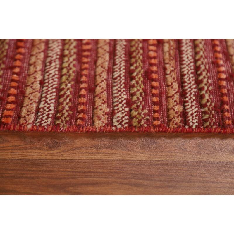 Modern Gabbeh Oriental Runner Rug Handmade Wool Carpet - 2'7"x 12'2"