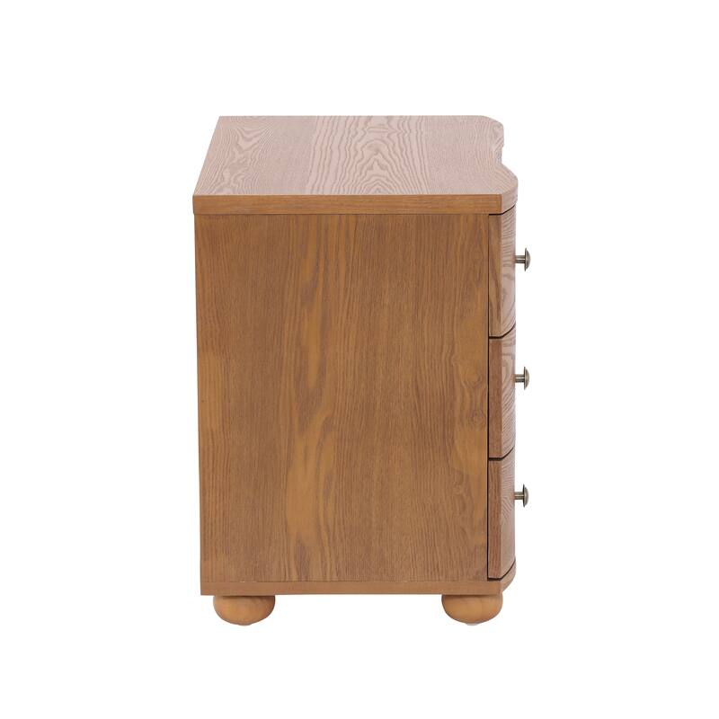 Christopher Knight Home - Modern Minimalist 23.62" Nightstand with Roller Glide Drawers & Solid Wood Legs, Versatile Home Use