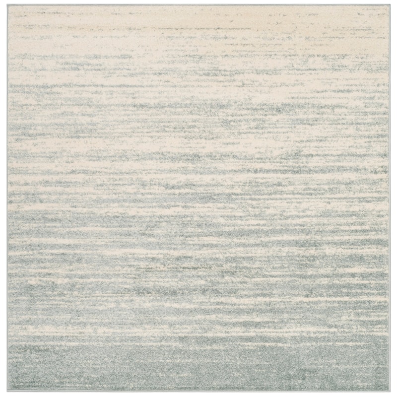 SAFAVIEH Adirondack Vera Modern Ombre Distressed Area Rug - 7' Square - Slate/Cream