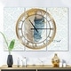 preview thumbnail 1 of 4, Designart 'Fields of Gold Watercolor Flower IV' Glam 3 Panels Oversized Wall CLock - 36 in. wide x 28 in. high - 3 panels