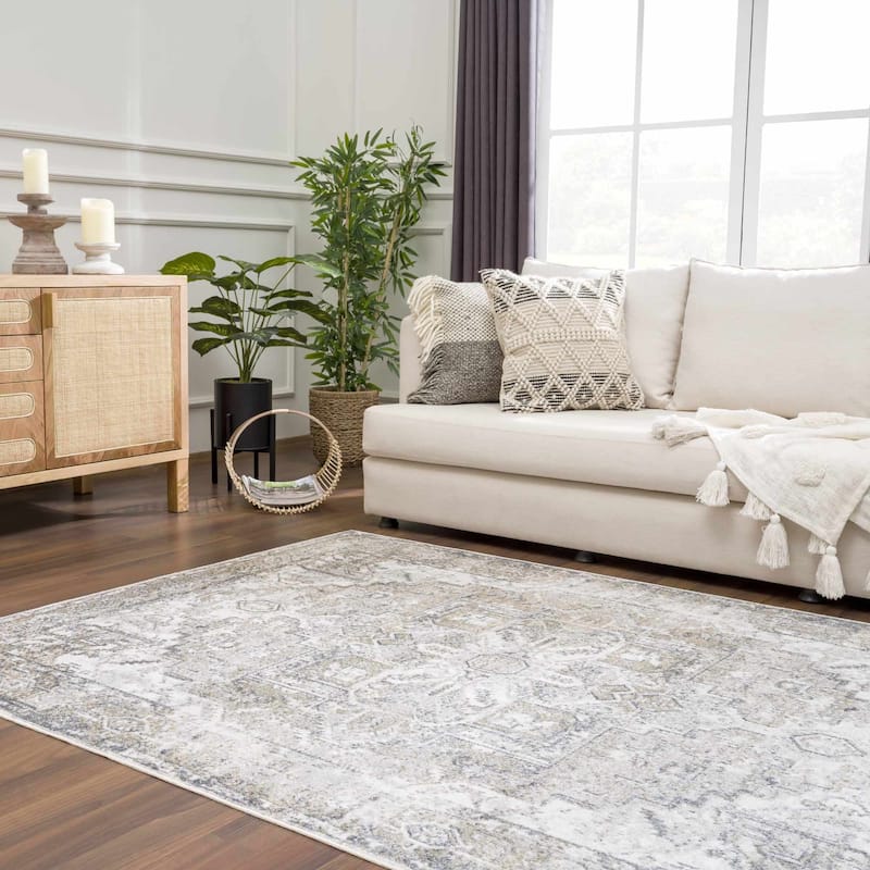 Hauteloom Manhattan Machine Washable Oriental Persian Medallion Vintage Distressed Area Rug