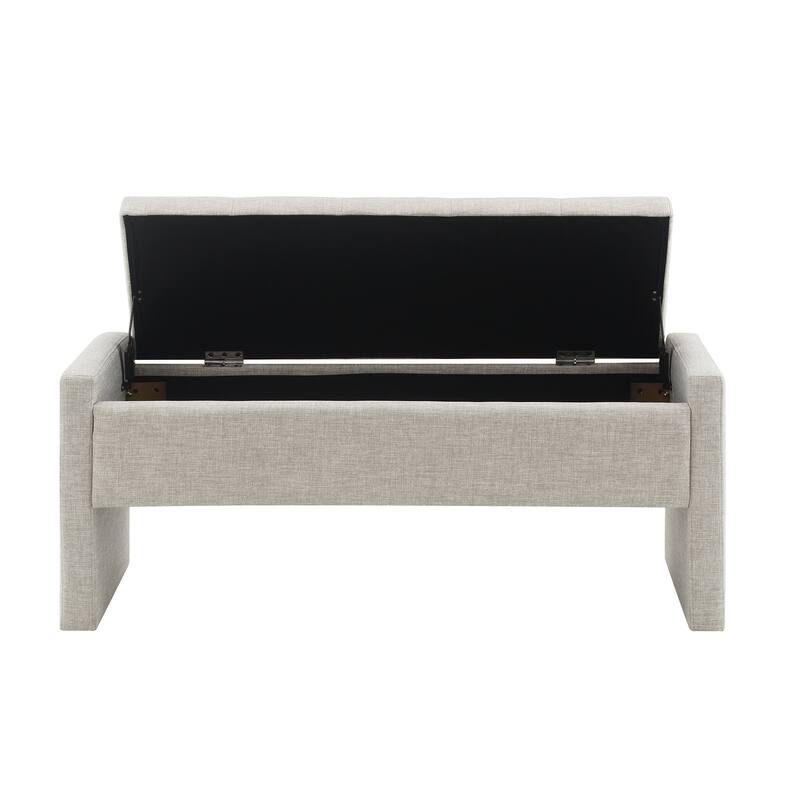 Modern Bed End Bench with Storage,Upholstered Large Foot Rest Stool, Comfy Window