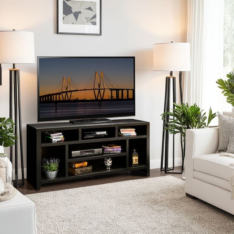 Bridgevine Home Urban Loft 66 inch TV Stand Console for TVs up to 80 inches, No Assembly Required, Mocha Finish