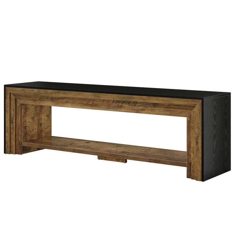 70" TV Stand for 65/75/80-Inch TVs, Farmhouse Entertainment Center - n/a