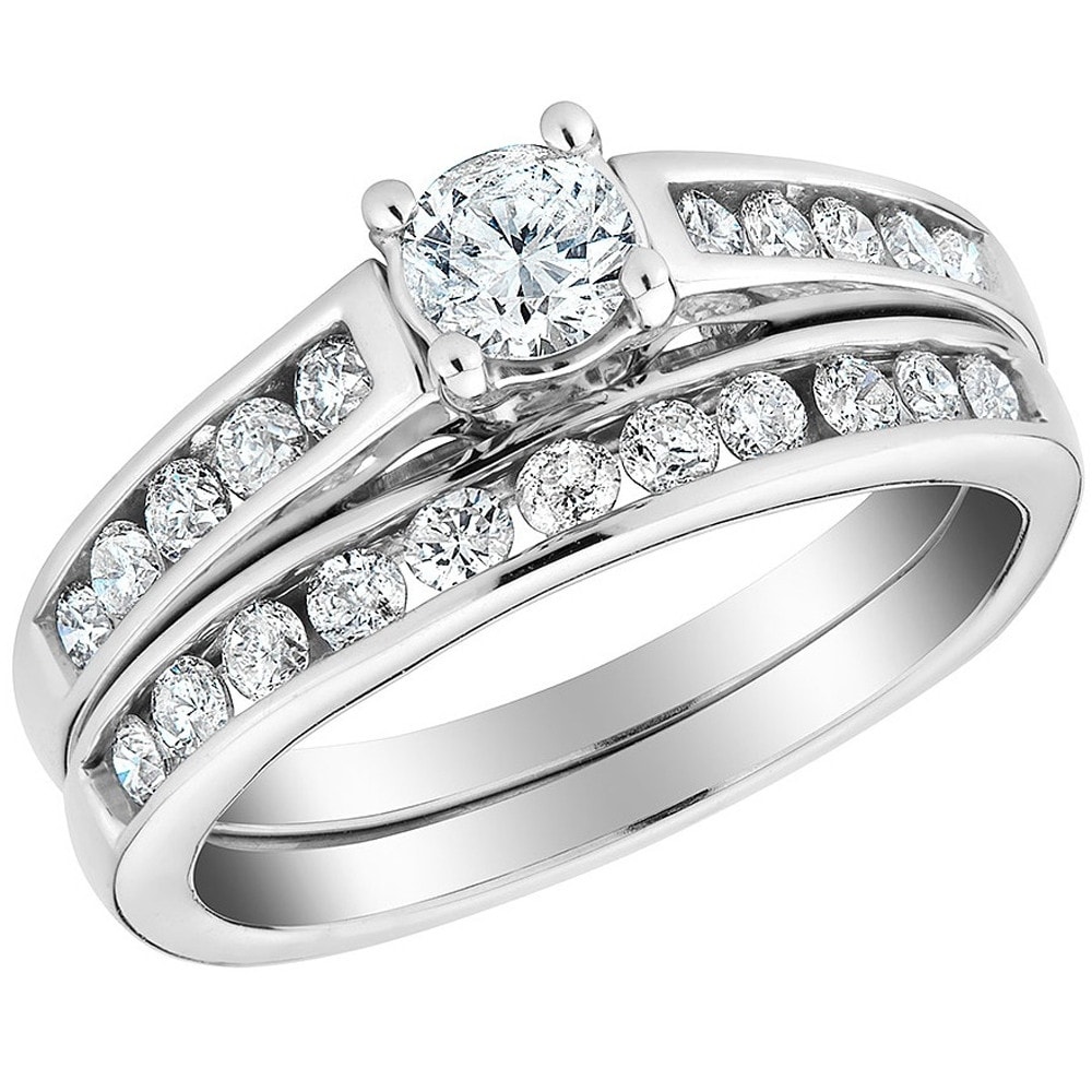 Bliss Diamond 1/2 Ct Diamond Engagement Wedding Ring Set White Gold