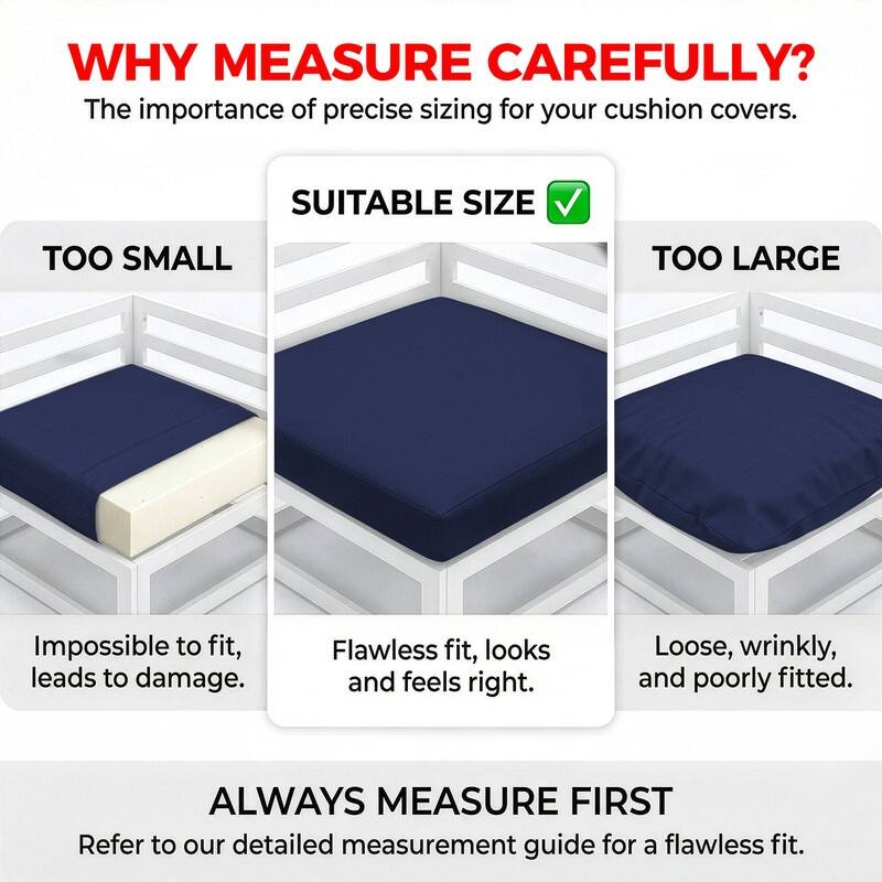 FINCATI 28" × 28" Outdoor Cushion Cover, Sofa Cushion Replacement Slipcover, Patio Seat Cover 28 Inches (COVER ONLY!)