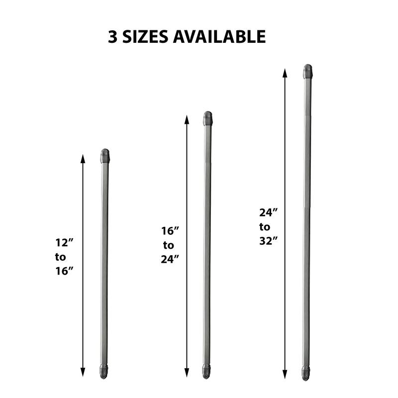 Bundle 2 Cafe Curtain Rods with 4 Self Adhesive Matching Hooks