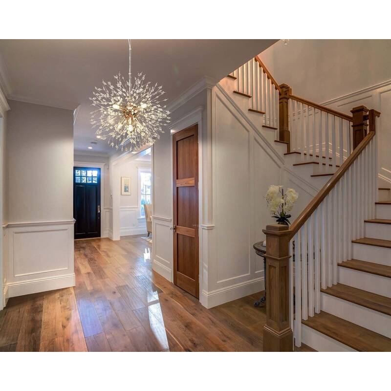 8/9/12/16-Light Modern Linear Sputnik Globe Pendant Starburst Firework Crystal Chandelier
