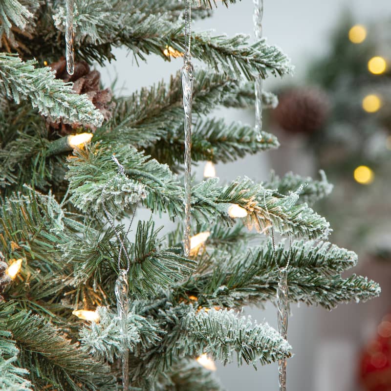 Set of 3 20 pack Real Spun Glass Hanging Icicle Ornaments - N/A