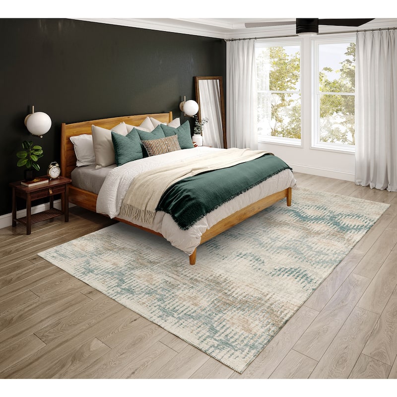 Indoor/ Outdoor Addison Bravado Modern Chevron Washable Area Rug - 10' x 14' - Linen