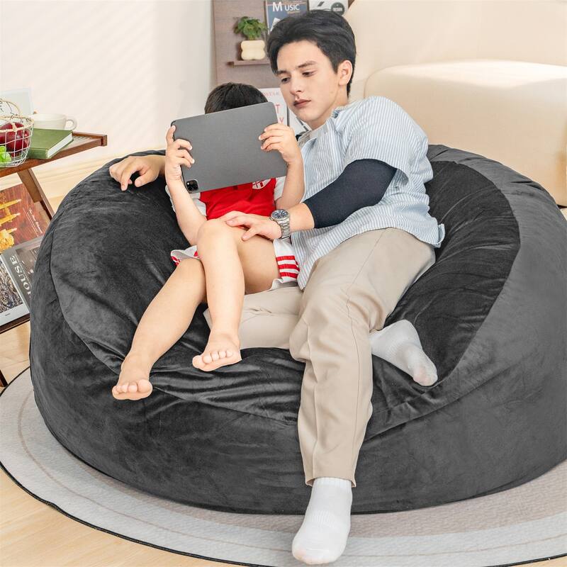 Giant 5' Memory Foam Furniture Bean Bag Chairs with Microfiber Cover