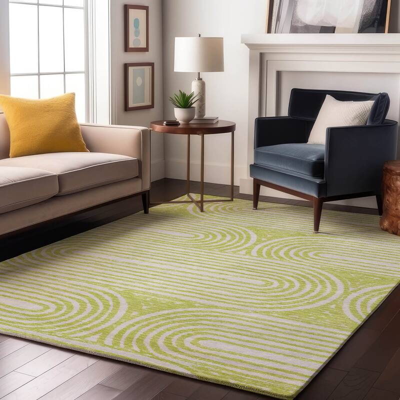 Premium Washable Super Soft Contemporary Mayfield Rug - Green - 8' x 10' - Rectangle