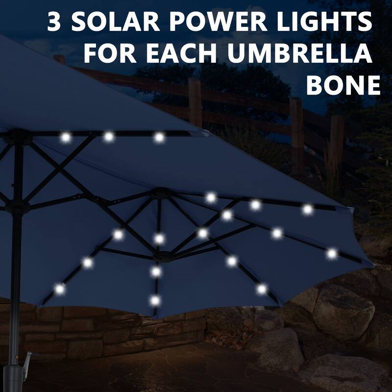 Autlaycil 13 ft Patio Umbrella with Crank Outdoor Umbrella with Base