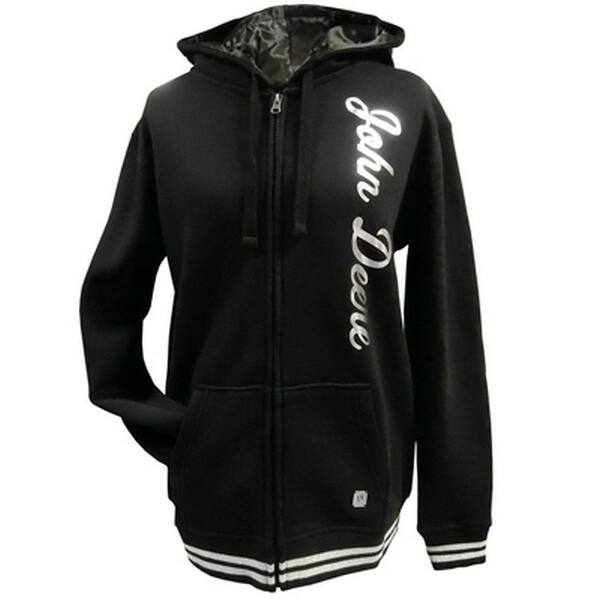 Shop John Deere Western Sweatshirt Women Foil Zip With Cuffs Black