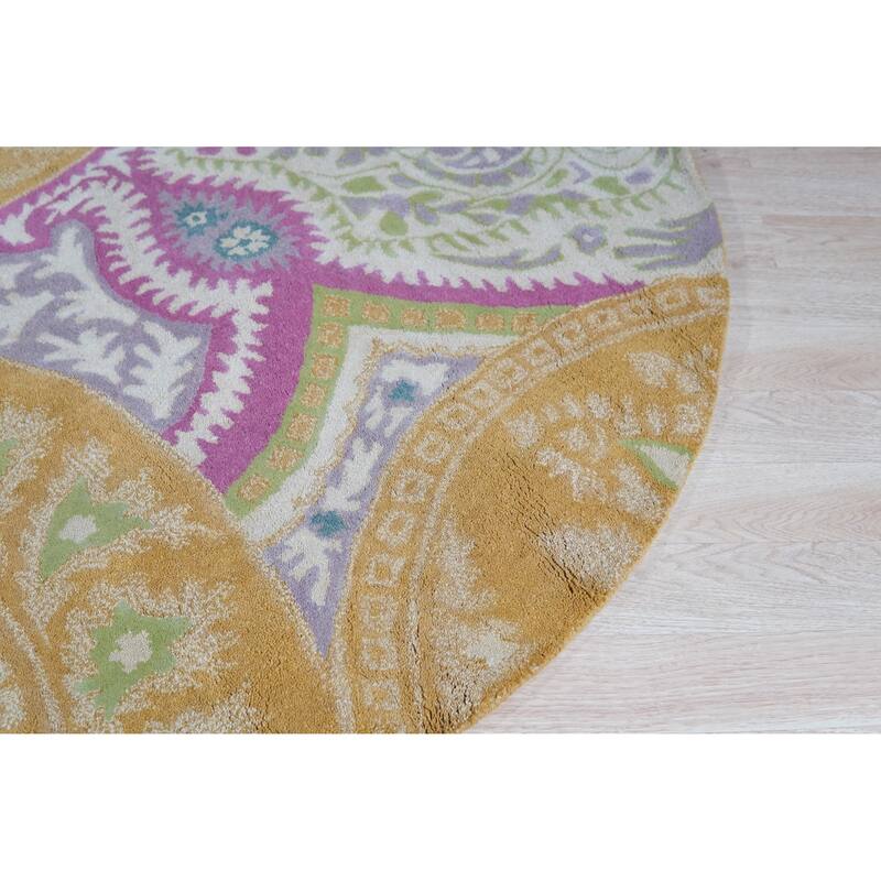 Hand-tufted Wool Orange Transitional Floral Paisley Rug