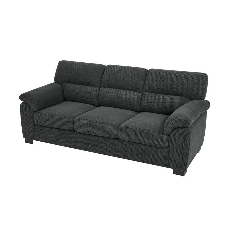 3-Seater Sofa, Modern Living Room Furniture, Textured Fabric Sofa,Minimalist Settee, Comfortable Armchair,Sturdy Frame Sofa