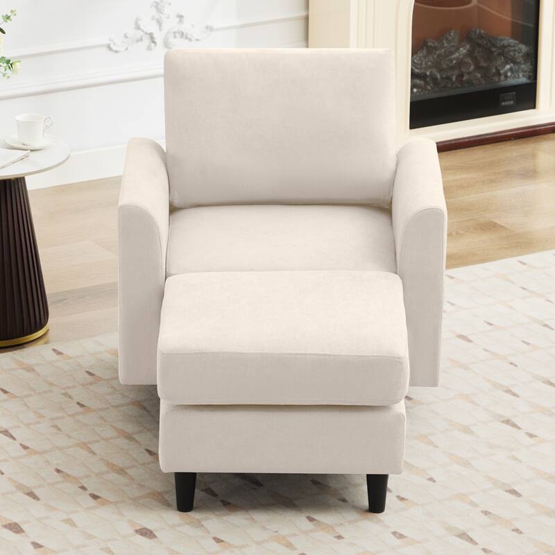 Snow Velvet Sectional Sofa